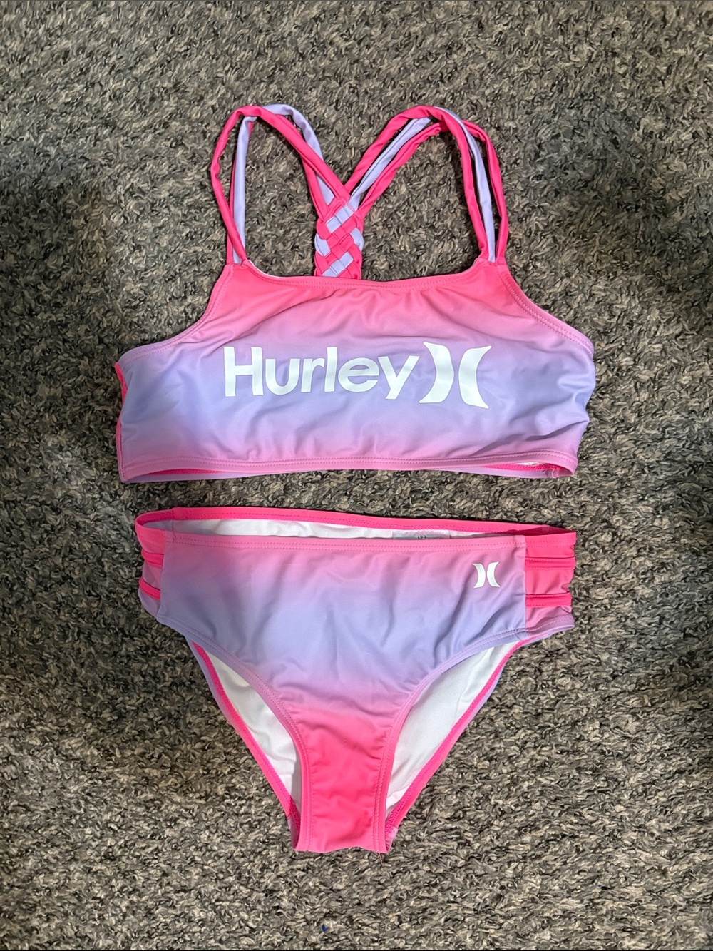 Hurley Pink to Lavender Ombre Girls' Bikini Set